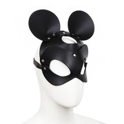 Kiotos - Mouse - Fetish Masker met Oortjes - PU Leer - Zwart