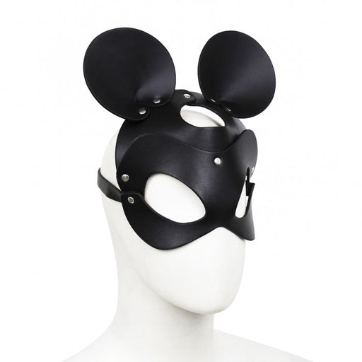Kiotos - Mouse - Fetish Masker met Oortjes - PU Leer - Zwart