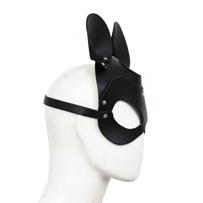 Kiotos - Mouse - Fetish Masker met Oortjes - PU Leer - Zwart