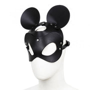 Kiotos - Mouse - Fetish Masker met Oortjes - PU Leer - Zwart
