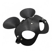 Kiotos - Mouse - Fetish Masker met Oortjes - PU Leer - Zwart