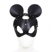 Kiotos - Mouse - Fetish Masker met Oortjes - PU Leer - Zwart