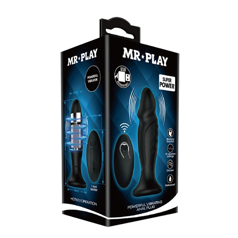 Mr. Play - Vibrerende oplaadbare anaal plug Met Afstandsbediening - P-Shape