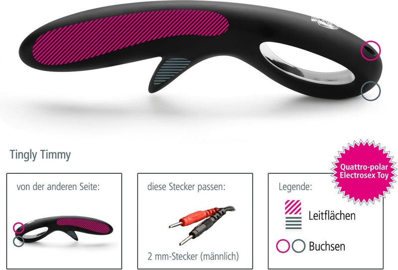 Mystim - Electrosex - Tingly Timmy - E-Stim Dildo - Black