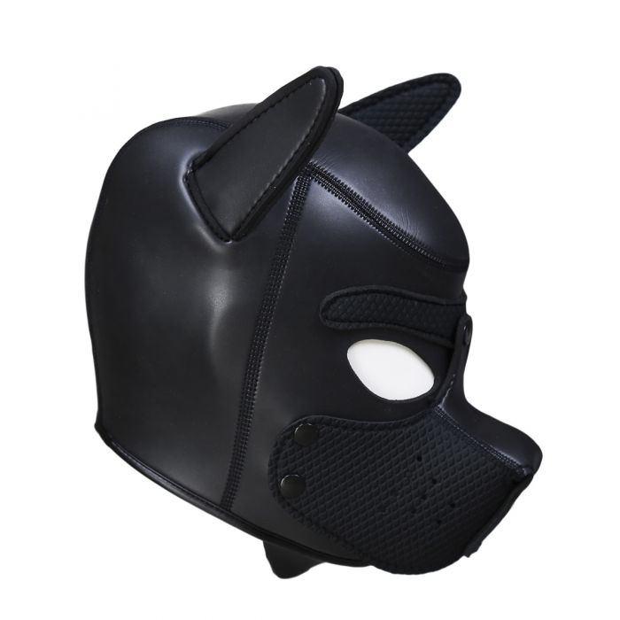 Neopreen Puppy Hood Zwart – Comfortabel hondenmasker voor puppy play