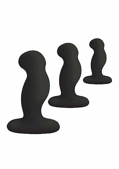 Nexus - Anal Starter Kit - 3 Siliconen Buttplugs - 3 maten - Zwart