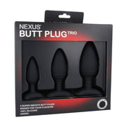 Nexus - Trio - Set 3 Kleinere Buttpluggen - Siliconen - Zwart