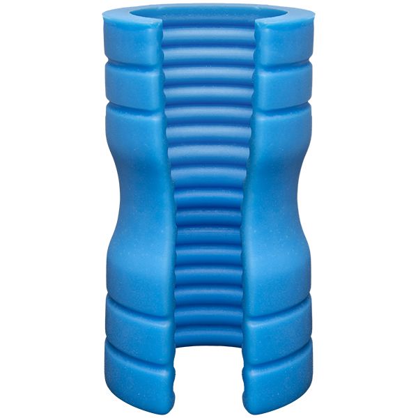 OptiMALE - Truskyn Siliconen Masturbator met Ribbels - Blauw