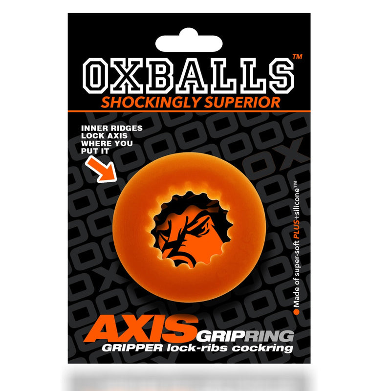 Oxballs - Axis - Ribbed Cockring - Oranje Ice