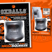 Oxballs - Mega Squeeze - Rekbare Ballstretcher van TPR - Steel/Zilver