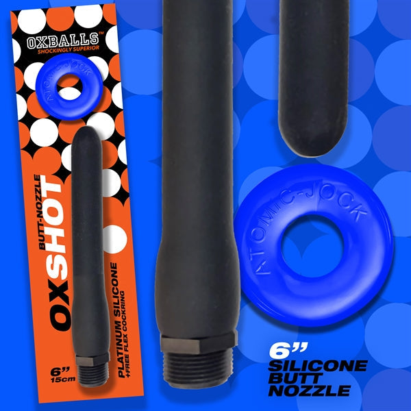 Oxballs - Ox Shot - Siliconen Anaal Douche - Lengte 15 cm - Gratis Rubberen Cockring-Erotiekvoordeel.nl