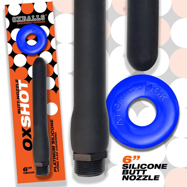 Oxballs - Ox Shot - Siliconen Anaal Douche - Lengte 15 cm - Gratis Rubberen Cockring-Erotiekvoordeel.nl