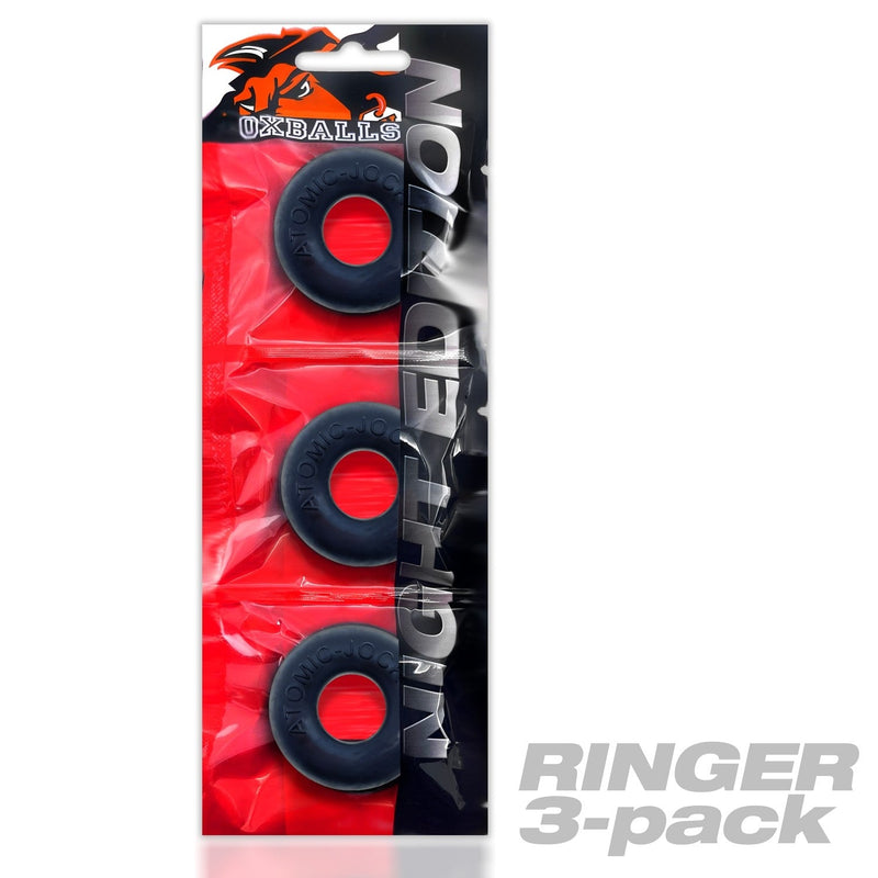 Oxballs - Ringer - Cockring - 3 stuks - Night Edition - Mat Zwart