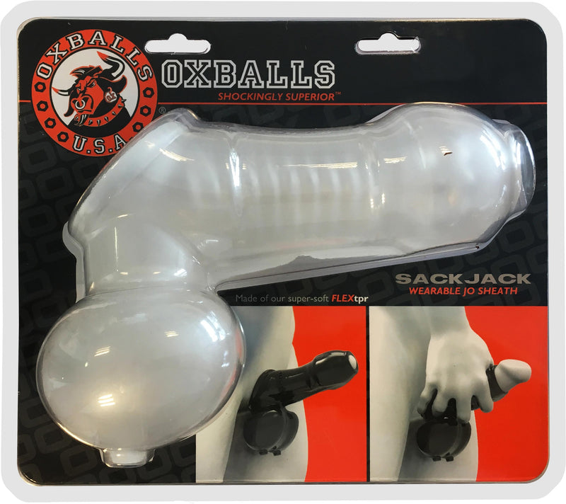 Oxballs - Sackjack Jack-Off Sheath - Penis Sleeve met Ball Sling - Transparant