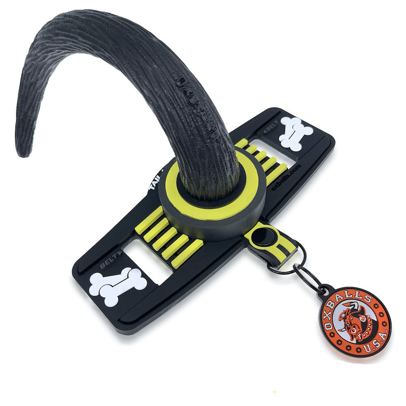 Oxballs - Tail Handler Show Tail - Buttplug met Hondenstaart - Zwart/Geel