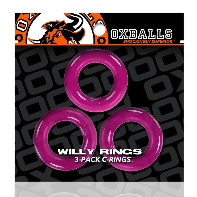 Oxballs - Willy - Cockring - 3 stuks - Hot Pink