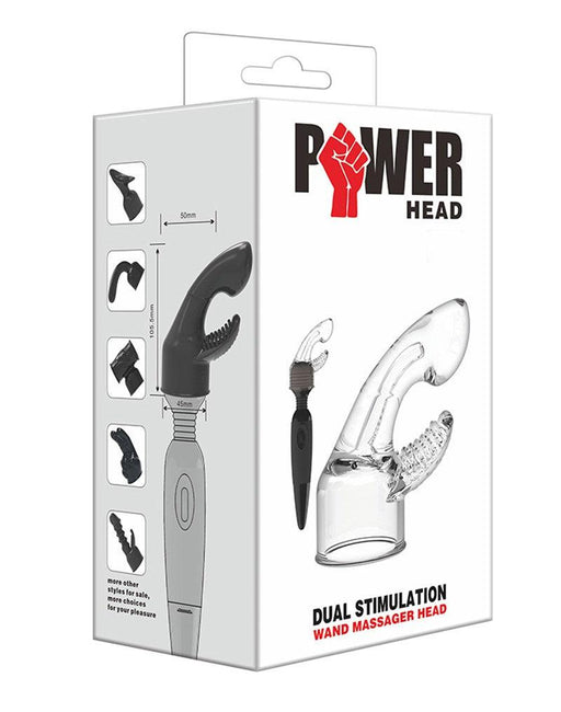 POWER Opzetstuk Wand Vibrator Dual Stimulation - Transparant