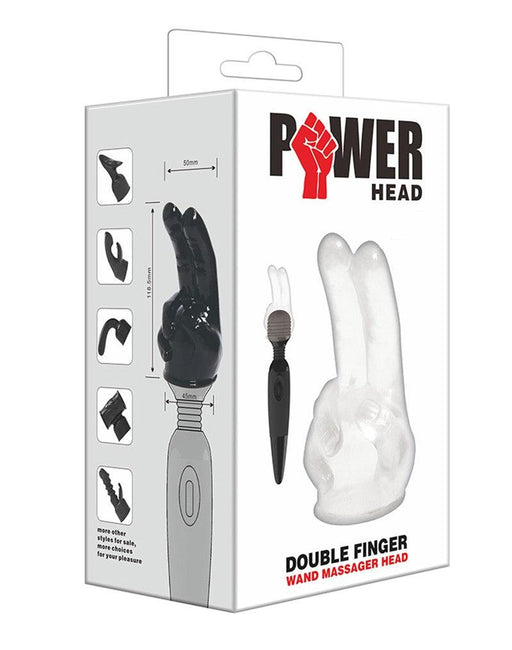 POWER Wand Vibrator Opzetstuk Double finger - Transparant