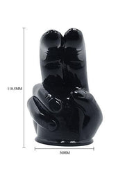 POWER Wand Vibrator Opzetstuk Double finger - Zwart