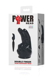 POWER Wand Vibrator Opzetstuk Double finger - Zwart