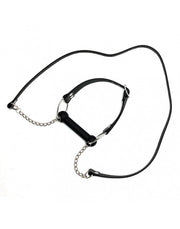 Rimba - Paardenbit gag Met leidsels Leer - Zwart