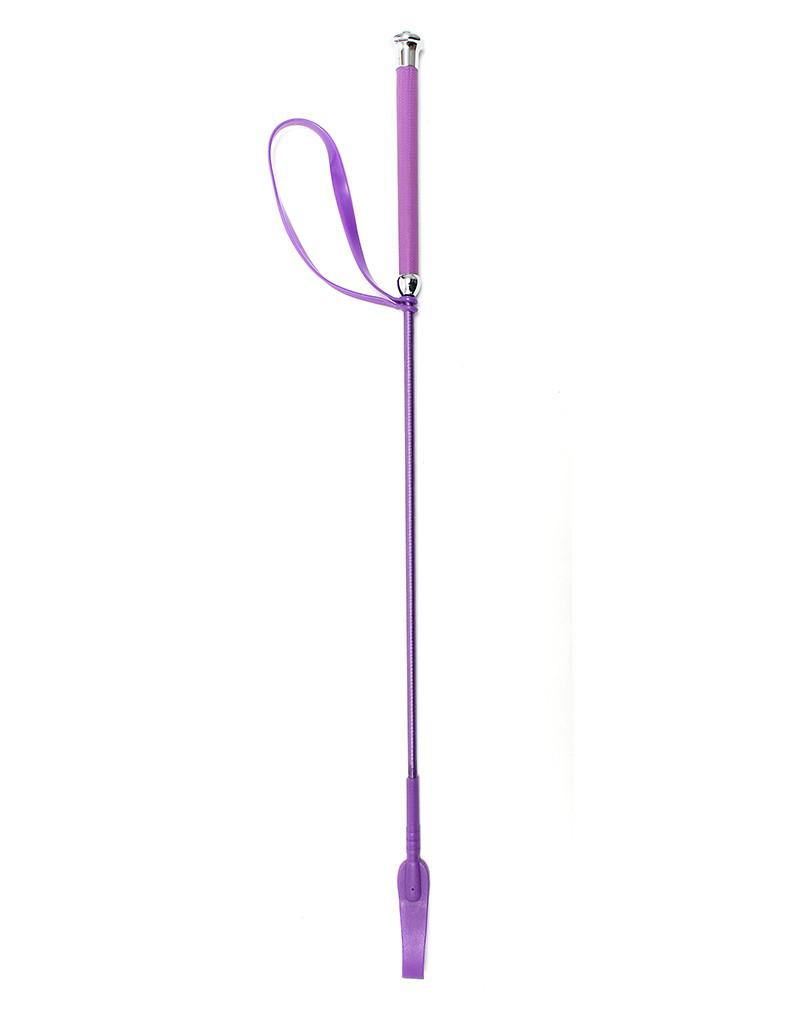 Rimba - Paardrijzweep Met Flapje - 65 cm - Paars