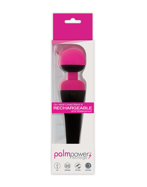 PalmPower - Recharge Wand Vibrator - Waterproof - Roze/Zwart