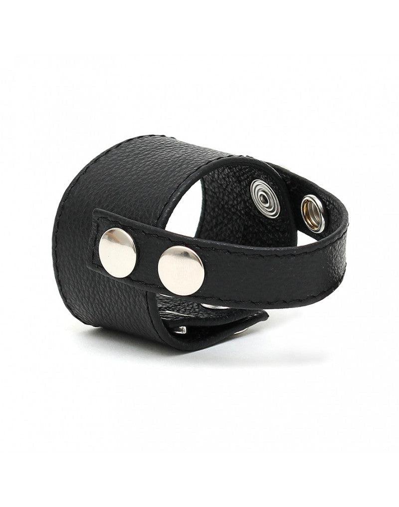 Rimba - Leren Penis Strap - Bandje over de Eikel - Zwart