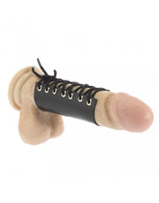 Rimba - Leren Penis Strap Met Veter - Verstelbaar - Zwart