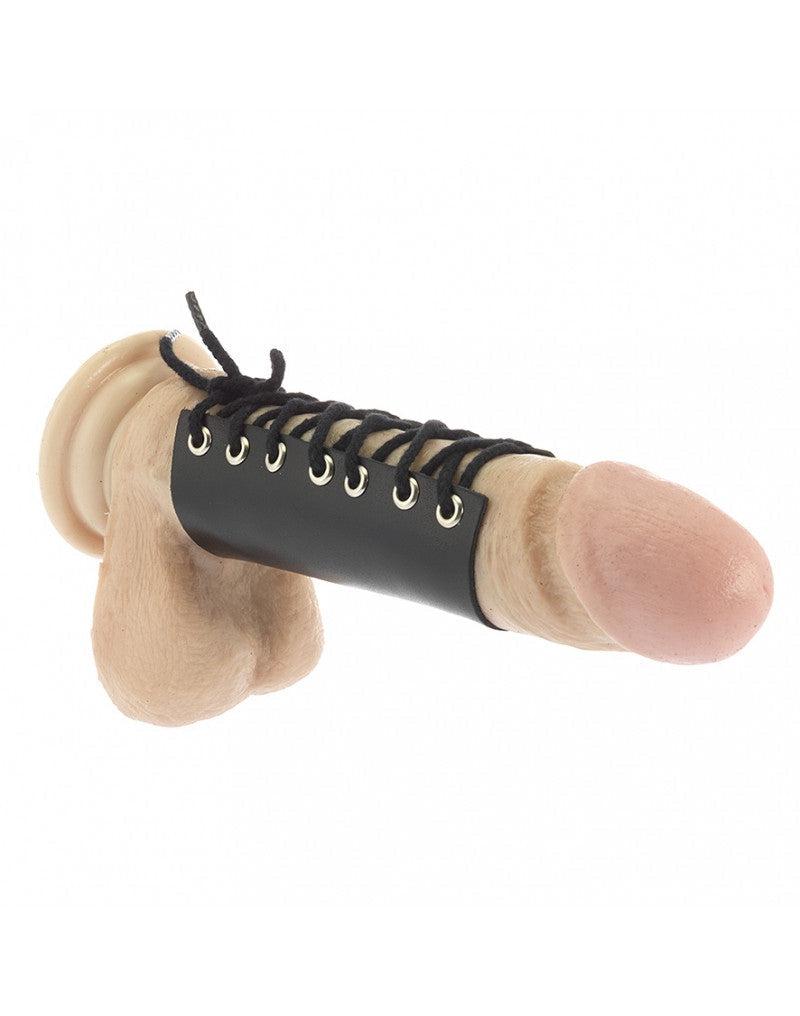 Rimba - Leren Penis Strap Met Veter - Verstelbaar - Zwart