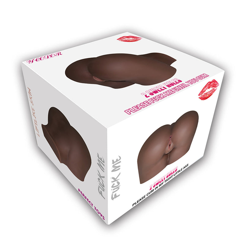 Perfect Toys - Mega Masturbator - Large Met Twee Gaten - Bruin