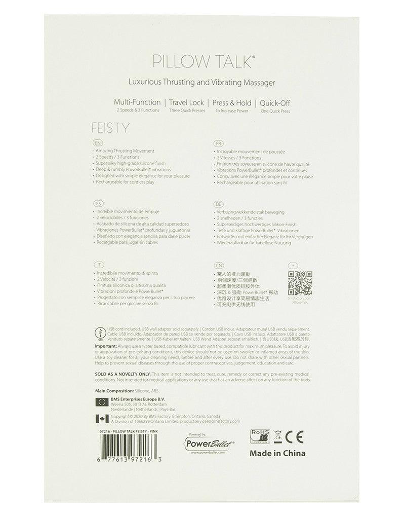 Pillow Talk - Feisty Stotende Vibrator Met handsfree houder - Lichtblauw