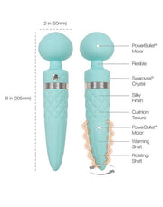 Pillow Talk - Sultry - Roterende Wand & G-spot Vibrator - Met verwarmingsfunctie - Lichtblauw