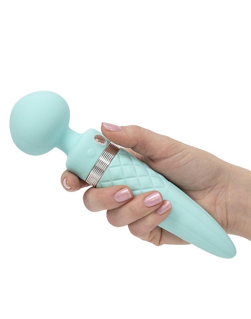 Pillow Talk - Sultry - Roterende Wand & G-spot Vibrator - Met verwarmingsfunctie - Lichtblauw