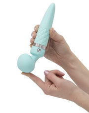 Pillow Talk - Sultry - Roterende Wand & G-spot Vibrator - Met verwarmingsfunctie - Lichtblauw