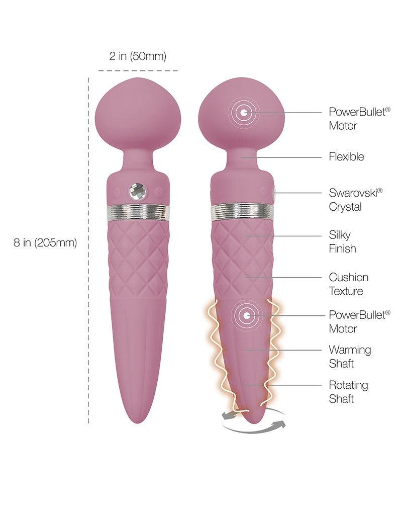 Pillow Talk - Sultry - Roterende Wand & G-spot Vibrator - Met verwarmingsfunctie - Dusty Rose