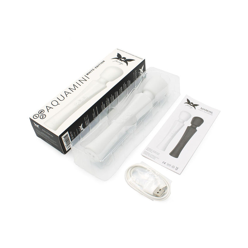Pixey - Aqua Mini Wand Vibrator - The White Edition - Sterke en Stille Motor - Wit