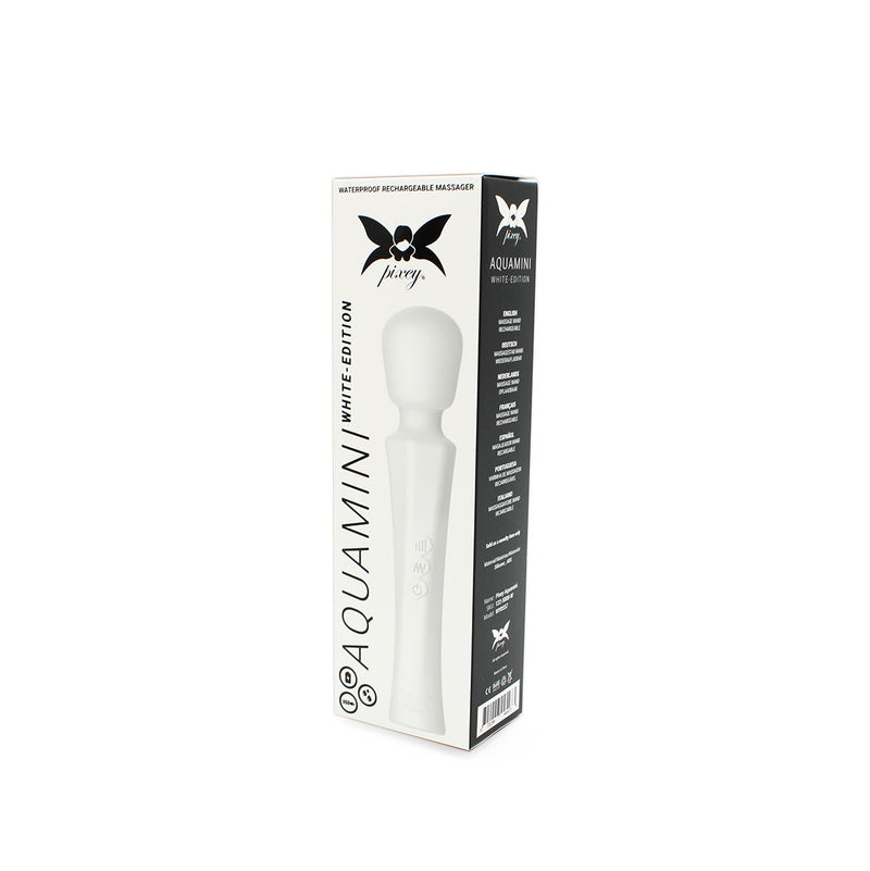Pixey - Aqua Mini Wand Vibrator - The White Edition - Sterke en Stille Motor - Wit