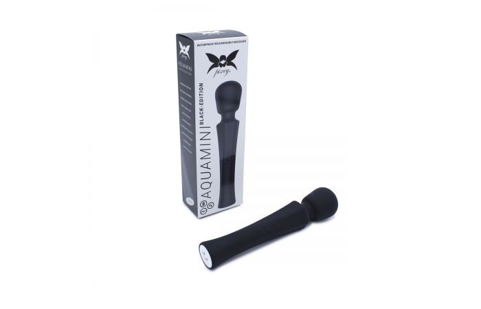 Pixey - Aqua Mini Wand Vibrator - Zwart