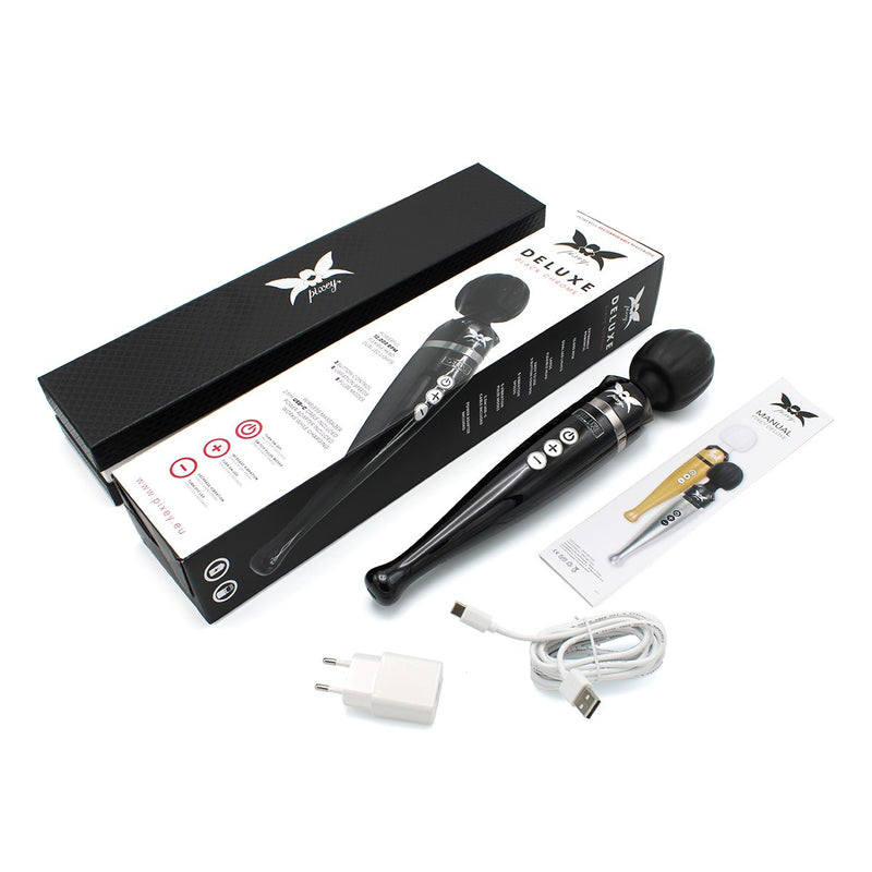 Pixey DeLuxe - Black Chrome Edition - Oplaadbare Wand Vibrator - de krachtigste die er is