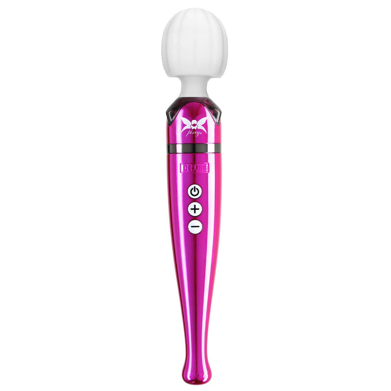 Pixey DeLuxe - Pink Chrome Edition - Oplaadbare Wand Vibrator - de krachtigste die er is