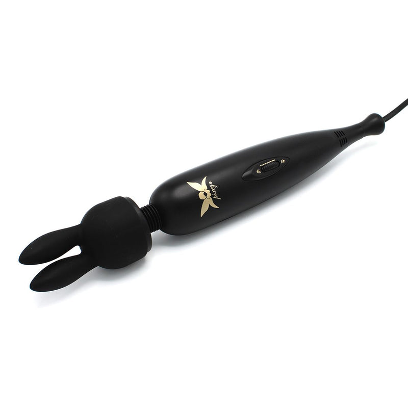Pixey Turbo - Wand Vibrator - Massager - Black Edition - Met Twee Opzetstukken