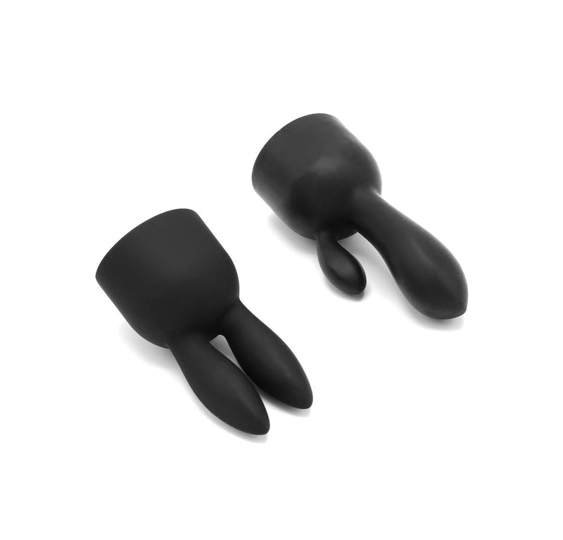 Pixey Turbo - Wand Vibrator - Massager - Black Edition - Met Twee Opzetstukken