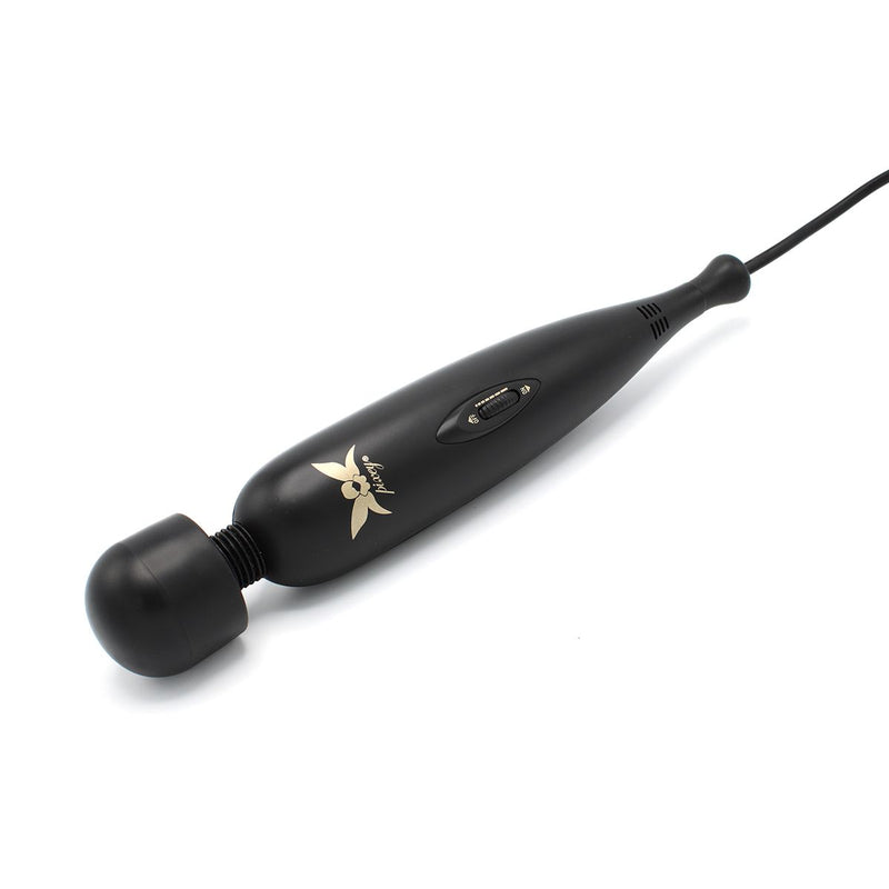 Pixey Turbo - Wand Vibrator - Massager - Black Edition - Met Twee Opzetstukken
