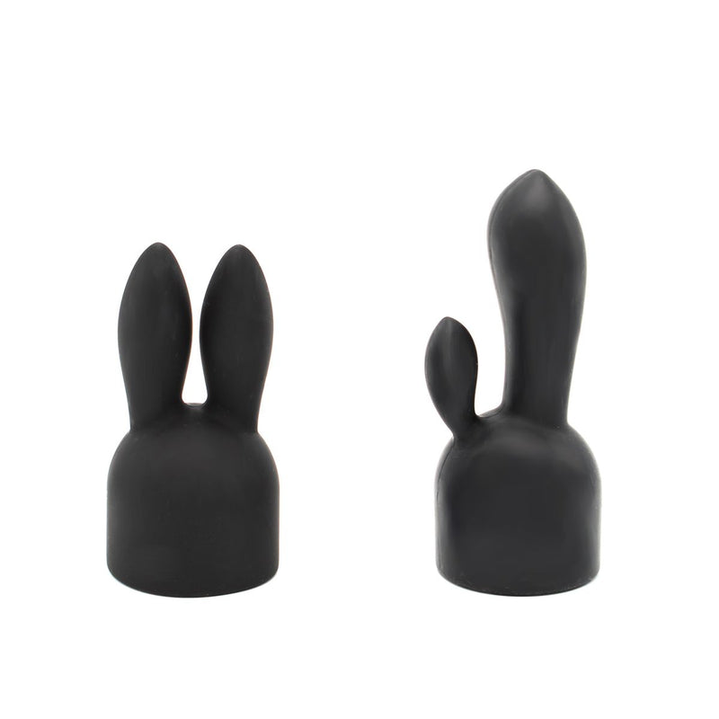 Pixey Turbo - Wand Vibrator - Massager - Black Edition - Met Twee Opzetstukken