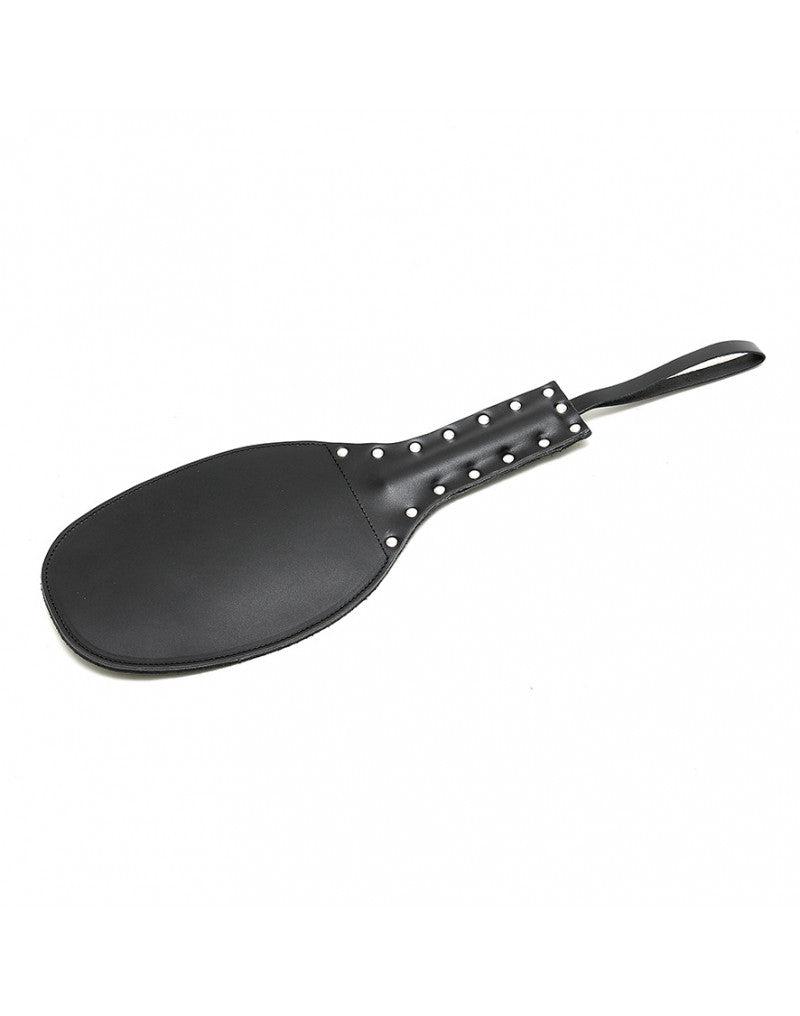 Rimba- Lederen Plak - Paddle - Handvat met Studs - Zwart