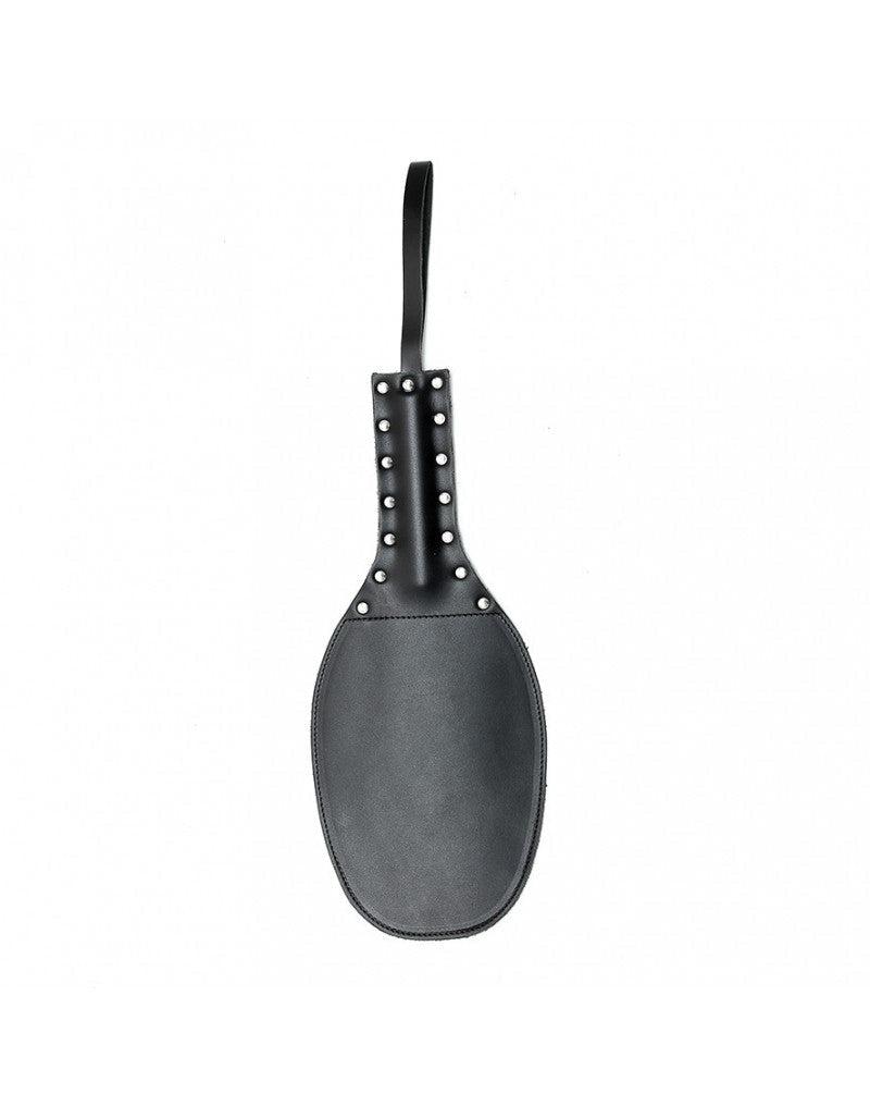 Rimba- Lederen Plak - Paddle - Handvat met Studs - Zwart
