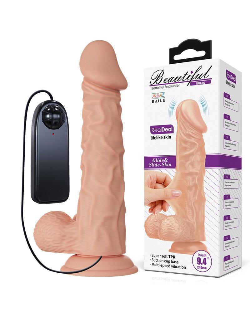 Pretty Love - Buraq - Dildo - Realistische Vibrerende Dildo - Lengte 24 cm - Met Afstandsbediening - Lichte Huidskleur - Geeft Levensechte Ervaring