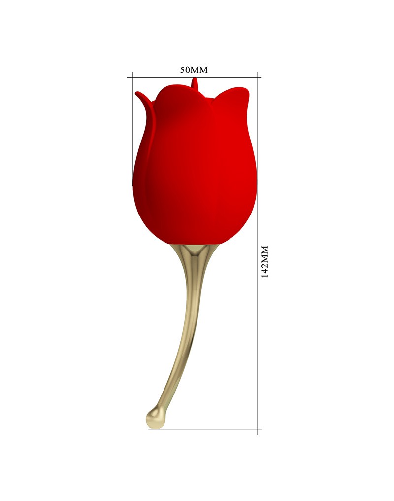 Pretty Love - Clitoris Vibrator Met likstimulator Rose Lover - Rood/Goud
