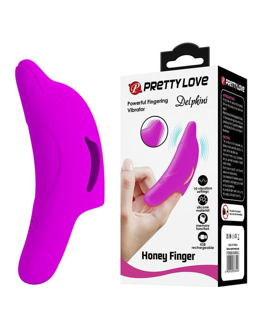 Pretty Love - Delphini - Vinger Vibrator - Roze - Siliconen - USB Oplaadbaar - 10 standen